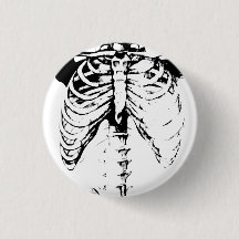Ribcage Skeleton Goth Knopf-Button
