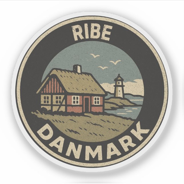 Ribe, Dänemark Aufkleber (Vorderseite)
