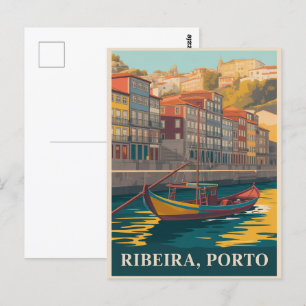 Ribeira, Porto Portugal Postkarte
