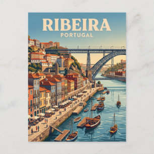 Ribeira-Ufer Portugal Postkarte