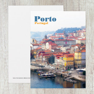 Ribeira und Douro Fluss. Porto, Portugal. Dankeskarte
