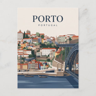 Ribeira und Douro Fluss Porto Portugal Postkarte
