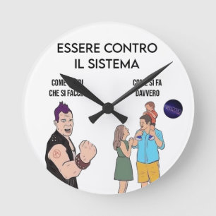 Ribellione Runde Wanduhr