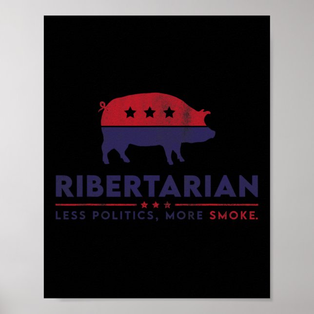 Ribertarian Funny Pitmaster Bbq Meat Smoker Less P Poster (Vorne)