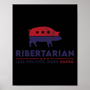 Ribertarian Lustiger Pitmaster Bbq Fleischraucher Poster