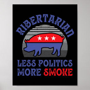 Ribertarian Rippen Libertärer Schwein Retro Vintag Poster