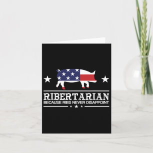 Ribertarian Rippen Schwein Patriot Grillen Lustig  Karte