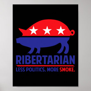 Ribertarian-Shirt BBQ und Grill Poster