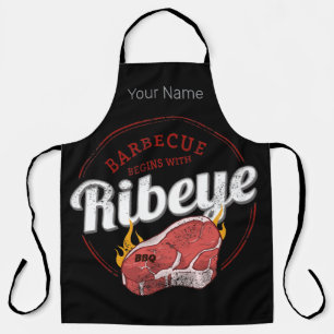 Ribeye-Barbecue-Rindfleisch-Vintage-BBQ-Rib-Eye-Va Schürze