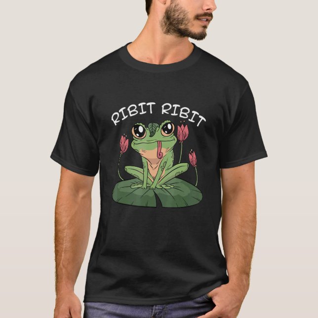 Ribit Ribit Frosch Lily Pads T-Shirt (Vorderseite)