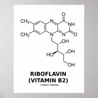 Riboflavin (Vitamin B2) Chemisches Molekül Poster