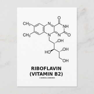 Riboflavin (Vitamin B2) Chemisches Molekül Postkarte