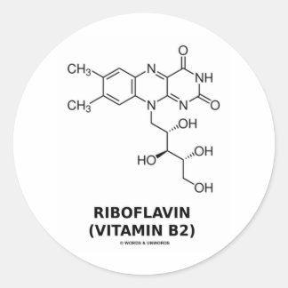 Riboflavin (Vitamin B2) Chemisches Molekül Runder Aufkleber