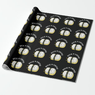 Rice and Shine Funny Sushi Pun Dark BG Geschenkpapier