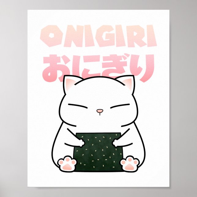 Rice Ball Sushi Cat Poster (Vorne)