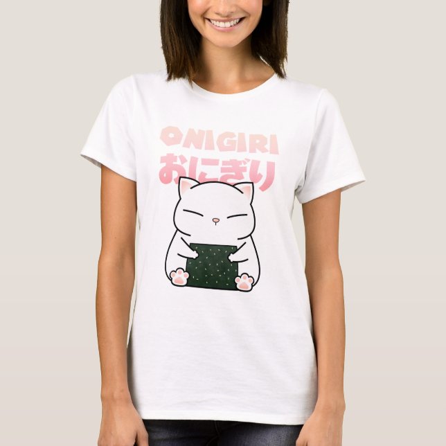 Rice Ball Sushi Cat T-Shirt (Vorderseite)