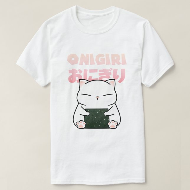 Rice Ball Sushi Cat T-Shirt (Design vorne)