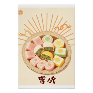 Rice Cake Poster - Retro Korean Tteok