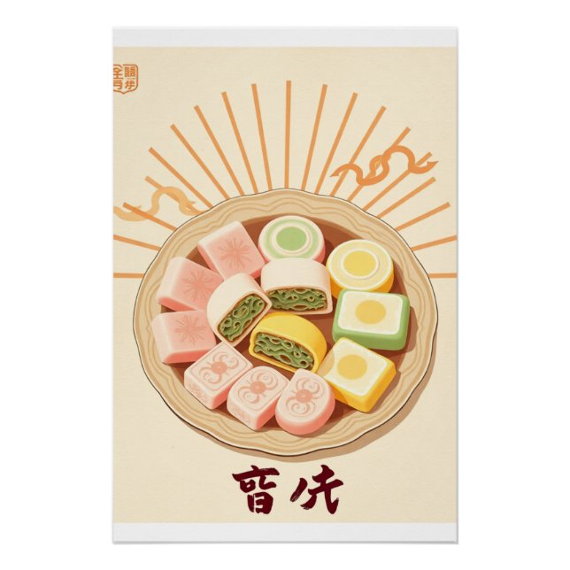 Rice Cake Poster - Retro Korean Tteok (Vorderseite)