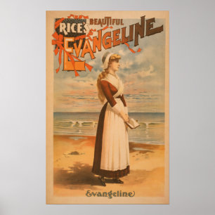 Rice's schöne Evangeline-Frau im Ozean Poster