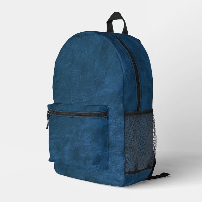 Rich Aquamarin Leather Design Bedruckter Rucksack (Rückseitige Ecke Rechts)