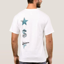 RICH Back Print T - Shirt Trend Abstrakt Blue Ocea