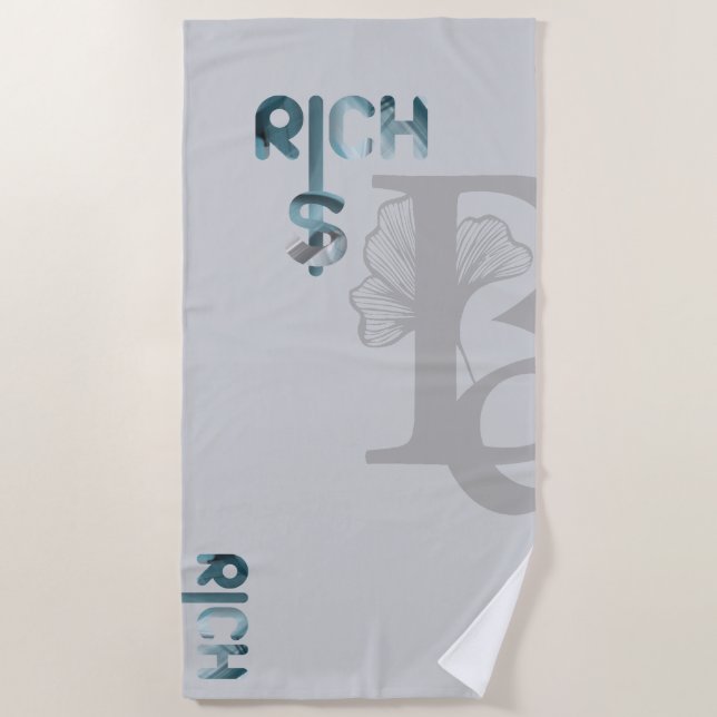 RICH Beach Handtuch Abstrakter Trend Blue Ocean (Vorderseite)