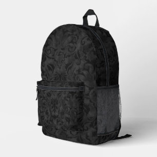 Rich Black Brocade Bedruckter Rucksack