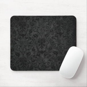 Rich Black Brocade Mousepad