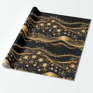 Rich Black & Gold Urlaub Geschenkpapier