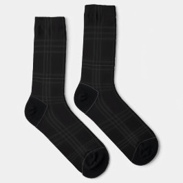 Rich Black Tones Scottish Tartan Kariertes Muster Socken