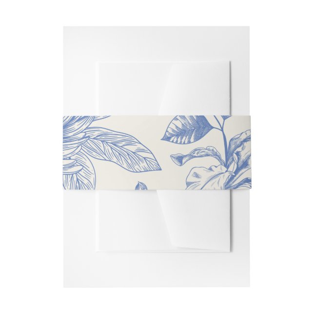 Rich Blue Französisch Blumentoilette Einladungsbanderole (Vorderseite Beispiel)