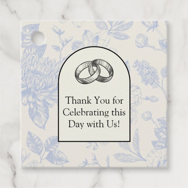 Rich Blue Französisch Blumentoilette Geschenkanhänger (Vorderseite)