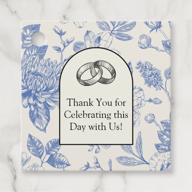 Rich Blue Französisch Blumentoilette Geschenkanhänger (Vorderseite)