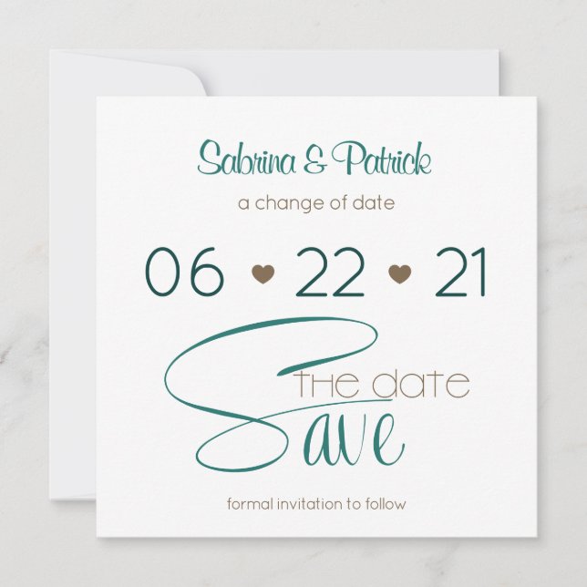 Rich BOHO Hunter Green Save the Date Einladung (Vorderseite)