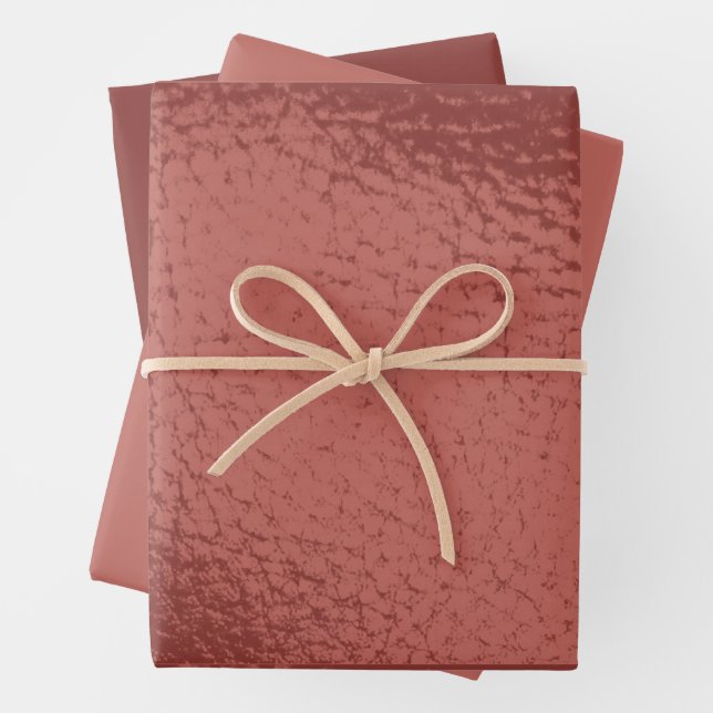 Rich Bronze Imitats Leather Design Geschenkpapier Set (Beispiel)