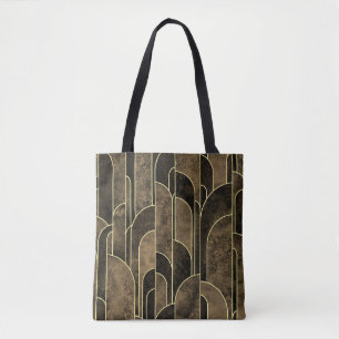 Rich Brown and Gold Art Deco Muster