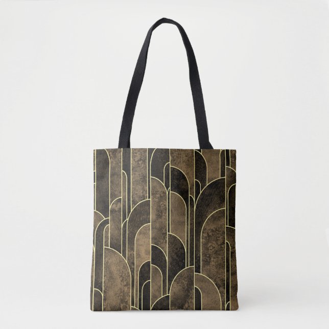 Rich Brown and Gold Art Deco Muster (Vorderseite)