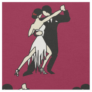 Rich Burgund Retro Tango Tänzer Stoff