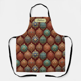 Rich Burgundy Classic Ornament Pattern Personalize Schürze
