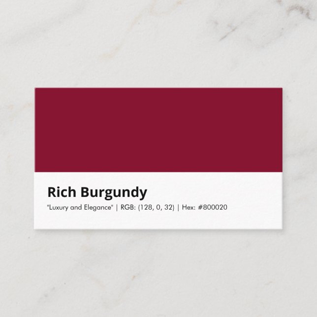 Rich Burgundy | "Luxus und Eleganz" Visitenkarte (Vorderseite)