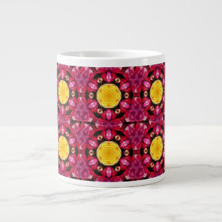 Rich Carmine Base & Banana Yellow Pattern Jumbo-Tasse