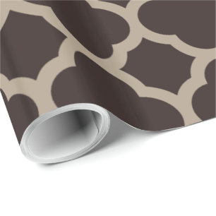Rich Chocolate Mocha Quatrefolienmuster Geschenkpapier
