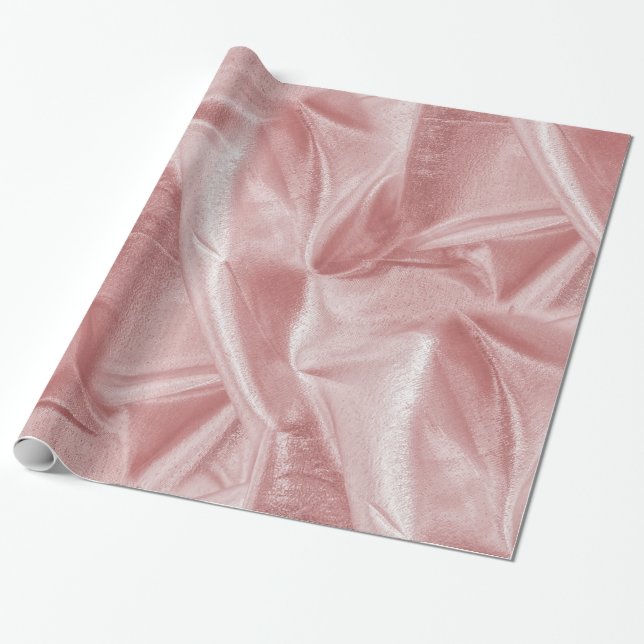 Rich Crumpled Pink Metallic Abstrakte Textur Geschenkpapier (Ungerollt)