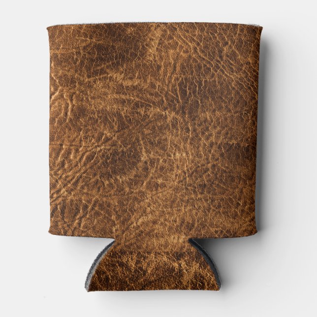 Rich Dark Brown Leather Dosenkühler (Vorderseite)