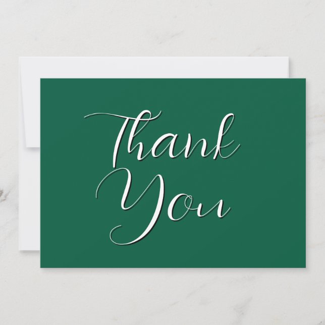 Rich Dark Green Danke-Card Dankeskarte (Vorderseite)
