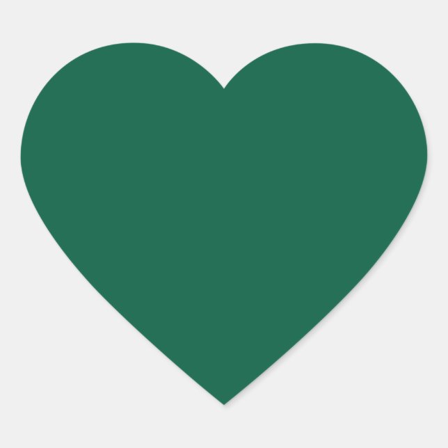 Rich Dark Green Heart Sticker (Vorderseite)