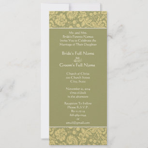 Rich Deep Gray Damask Wirbel Hochzeitsfeier Einladung