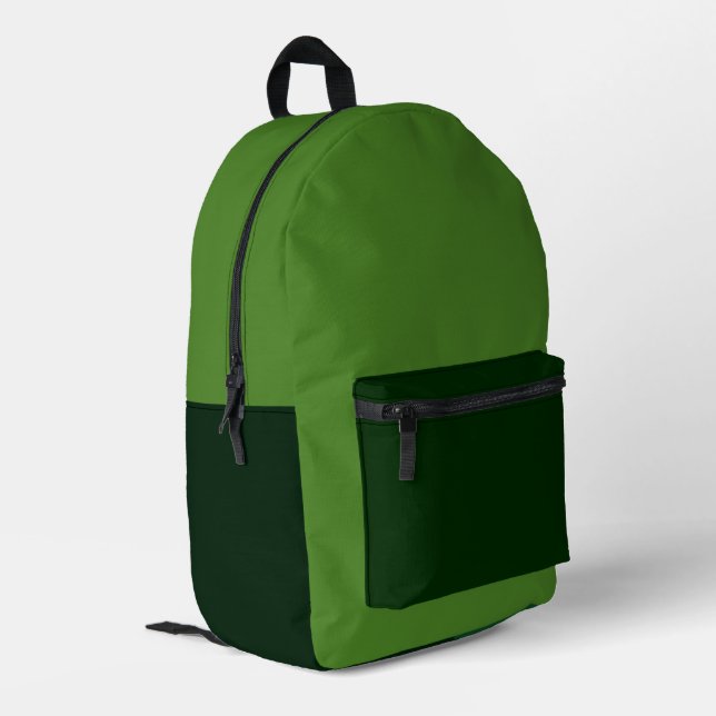 Rich Earthy Green Backpack  Bedruckter Rucksack (Rückseitige Ecke links)