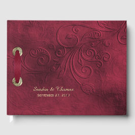 Rich Elegant Burgundy Wedding Gästebuch